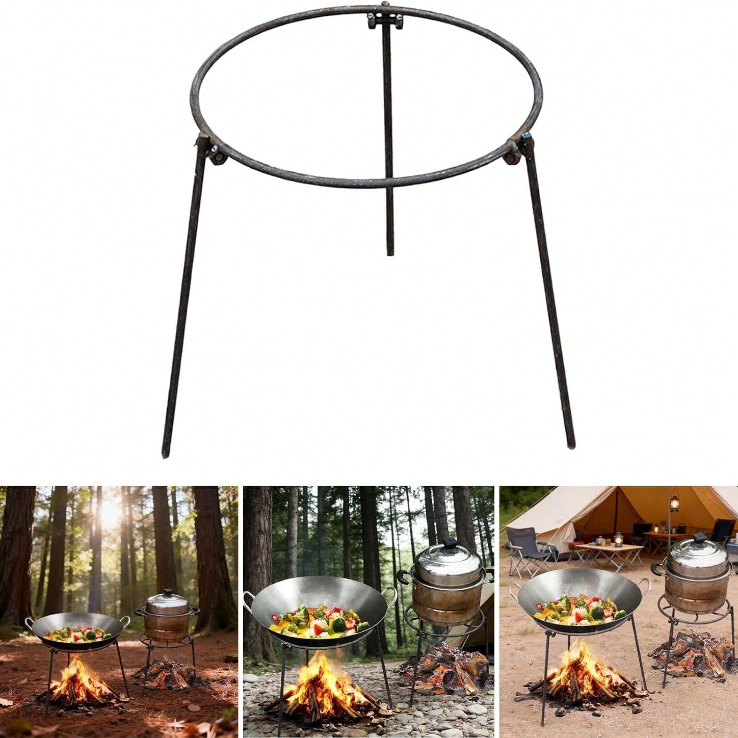 Camping Hiking Cooking - Portable Outdoor Camping Tripod With Adjustable