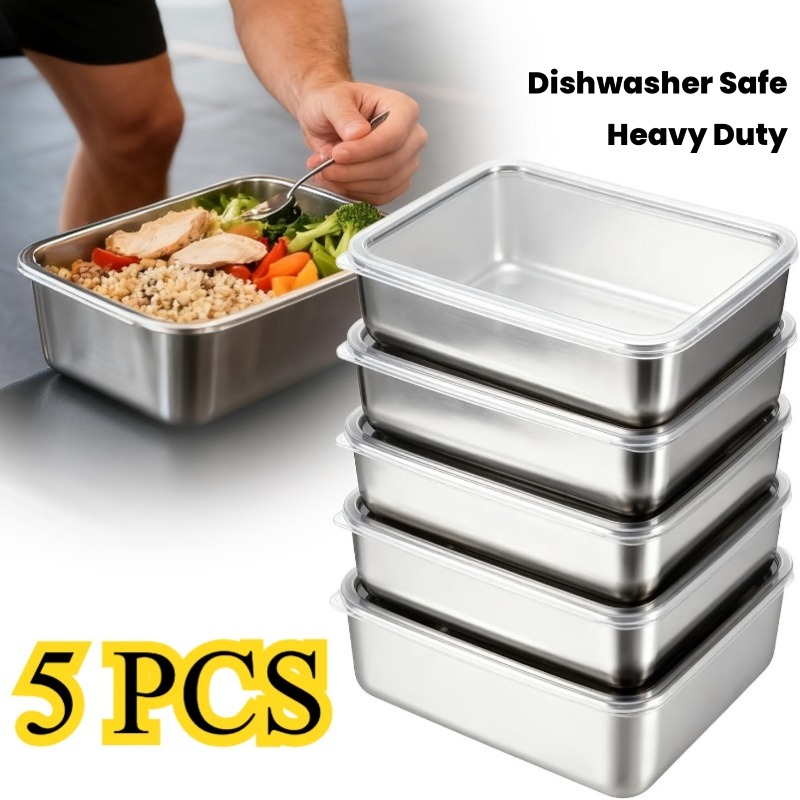 5pcs Stainless Steel Food Cont - Camping Cooking Organizer review and price